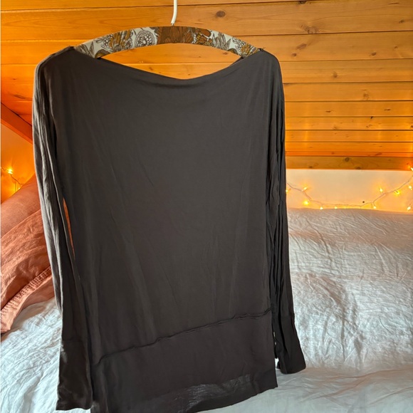 Free People Grey/Brown Ling Sleeve Blouse - Picture 3 of 8